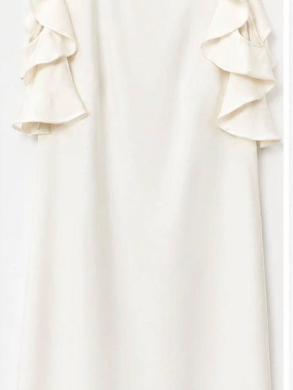 Dkny Cream Ruffle Sleeve Shift Dress